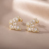 Purple Crystal Butterfly Stud Earrings For Women Stainless Steel Zircon Earrings 2023 Trend Couple Jewelry boucle oreille femme