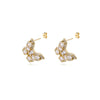 Purple Crystal Butterfly Stud Earrings For Women Stainless Steel Zircon Earrings 2023 Trend Couple Jewelry boucle oreille femme