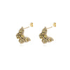 Purple Crystal Butterfly Stud Earrings For Women Stainless Steel Zircon Earrings 2023 Trend Couple Jewelry boucle oreille femme