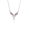 Purple Zircon Dragonfly Necklace For Women Stainless Steel Gold  Color CZ Necklaces 2023 Korean Aesthetic Jewelry