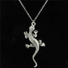 Q2226 Vintage Alloy 73mm Long Animal Cabrite Lizard Pendant Choker Chain Necklace 18&quot; Women Jewelry Supplies