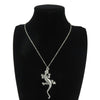 Q2226 Vintage Alloy 73mm Long Animal Cabrite Lizard Pendant Choker Chain Necklace 18&quot; Women Jewelry Supplies