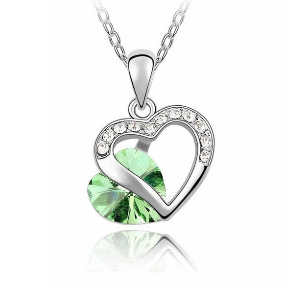 9 Colors Heart Choker Necklace Women Necklaces & Pendants for Women 2020 Crystal Pendant Purple Pink Blue Jewelry