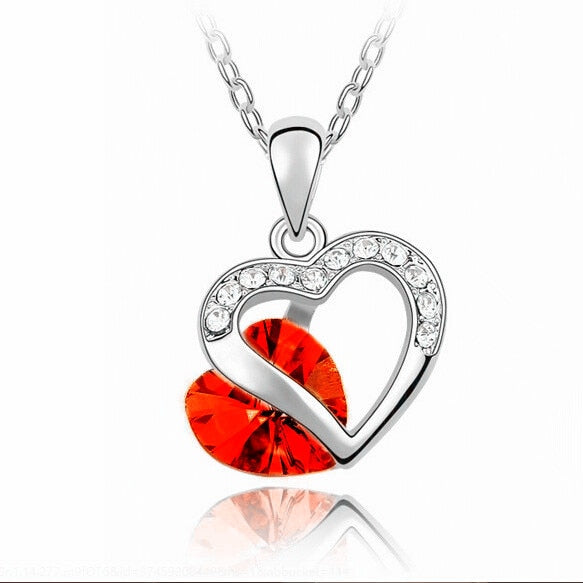 9 Colors Heart Choker Necklace Women Necklaces & Pendants for Women 2020 Crystal Pendant Purple Pink Blue Jewelry