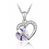 9 Colors Heart Choker Necklace Women Necklaces & Pendants for Women 2020 Crystal Pendant Purple Pink Blue Jewelry