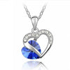 9 Colors Heart Choker Necklace Women Necklaces & Pendants for Women 2020 Crystal Pendant Purple Pink Blue Jewelry