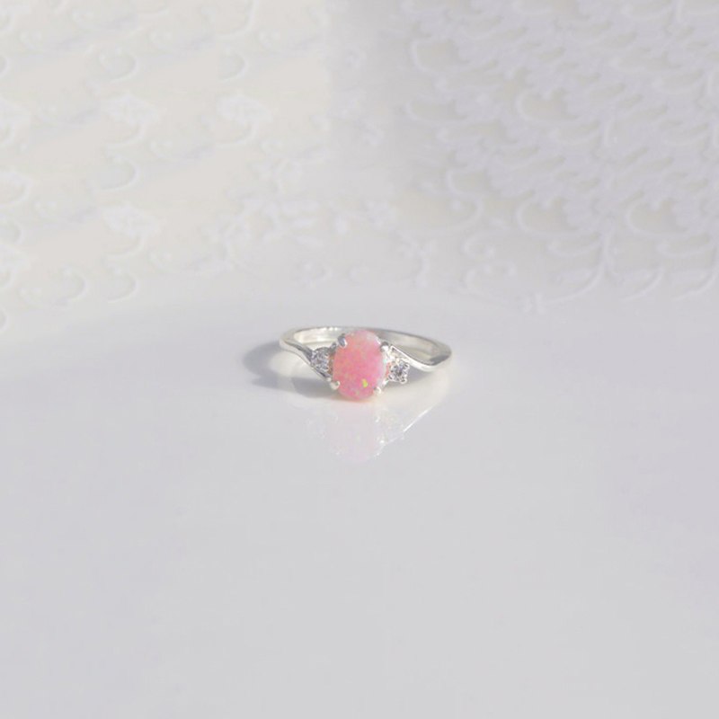 New Design Zircon Blue/White/Green Opal Rings For Women Vintage Fashion Silver Plated Birthstone Rings for women