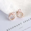 Summer Lovely Colourful Bow Stud Earrings For Women Geometry Circle Simulated Pearl Earrings Boucle D'oreille Brinco