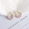 Summer Lovely Colourful Bow Stud Earrings For Women Geometry Circle Simulated Pearl Earrings Boucle D'oreille Brinco