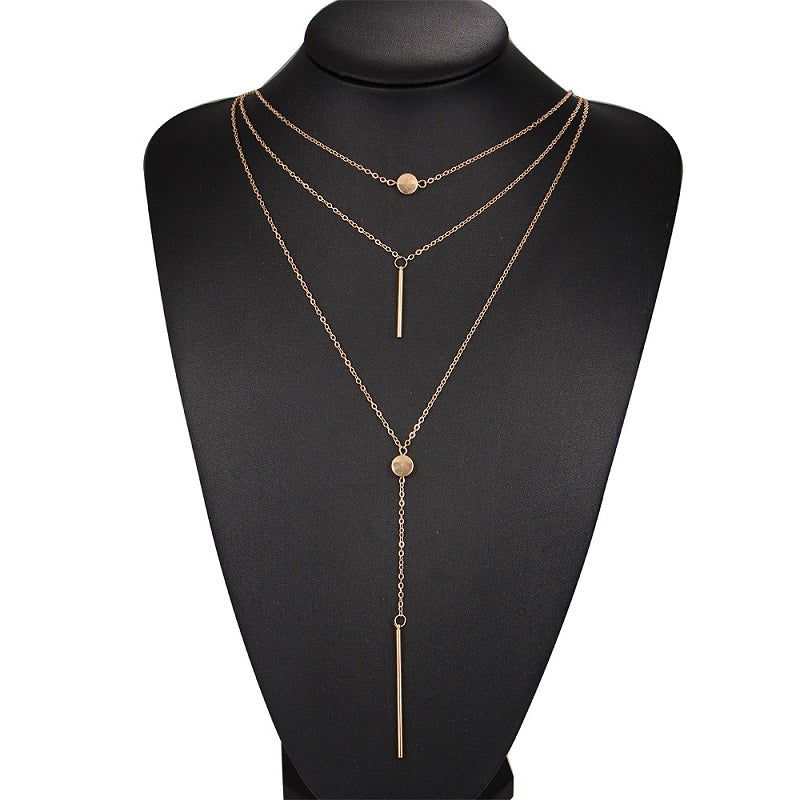 Women Necklaces & Pendants 3 multi layer Necklace Tassel Charm Bar statement Necklace for Women gift 2020