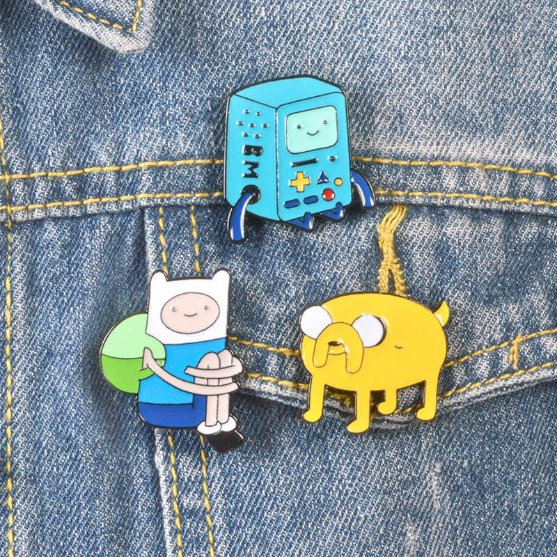 3pcs/set Adventure Time with Finn and Jake Catoon pins and brooches Finn Jake BMO Badges Lapel pins Enamel pins