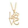 Gold Silver 2 Color Love&Paw Pendant Necklace Animal Pet Memorial Puppy Dog Bear Cat Lover Christmas Gift