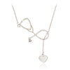 Gold Silver 2 Color Nurse Heart Stethoscope Necklace Nursing Jewelry Medicine Graduation Gift