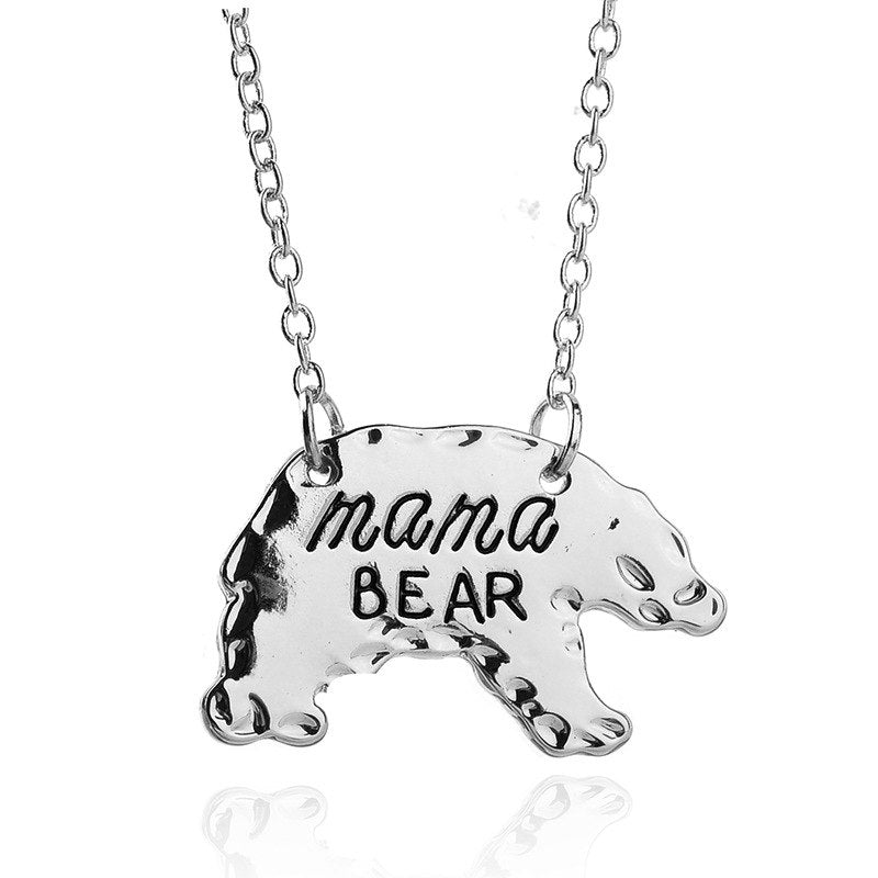 Gold Silver Tone Personalized Mama Bear Necklace Mother Bear Mama Necklace Mothers D Gift For Mom Fashion Jewelry