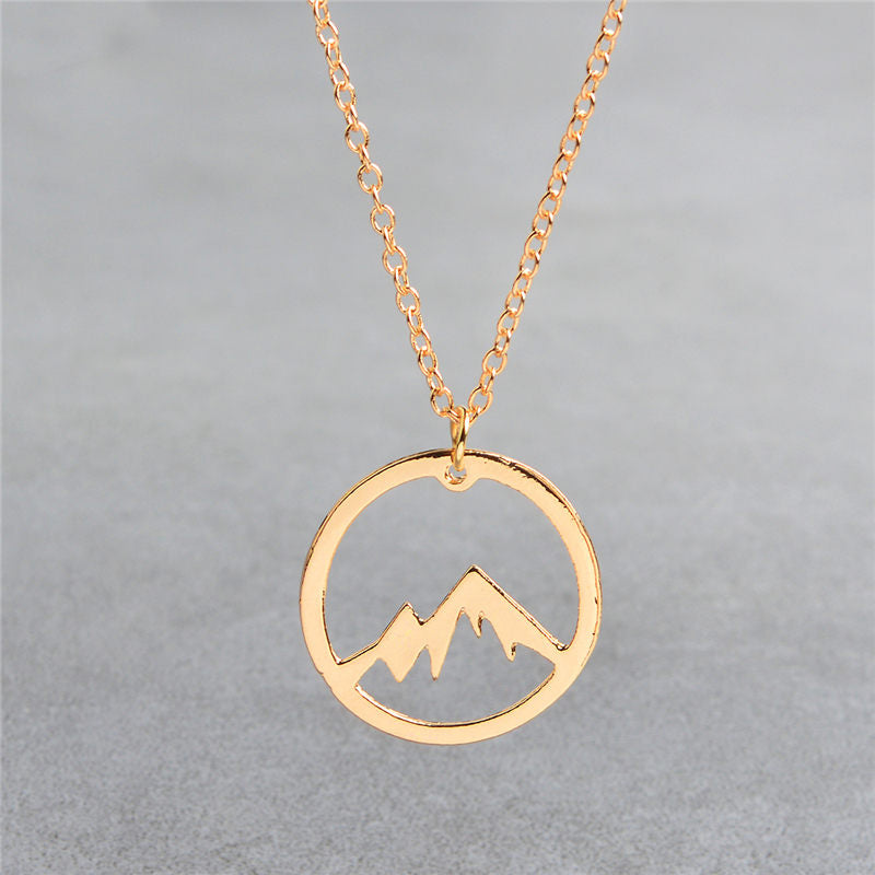 Pendant necklace Mountain necklace Mountain range charm jewelry Mountains are calling Hiking gift for her him