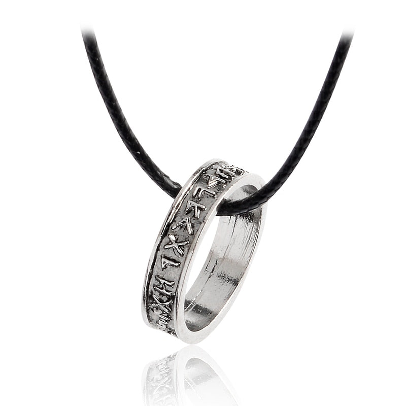 QIHE JEWELRY Viking necklace Viking runes pendant necklace Ancient silver plated Men necklace Viking jewelry Norway Valknut