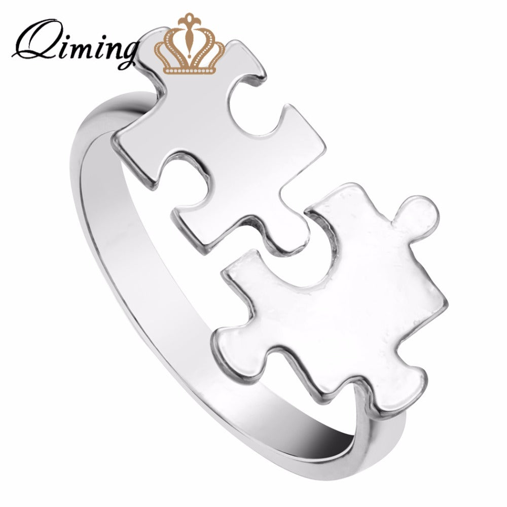 1pcs Silver Gold Puzzle knuckle Ring Women Vintage Jewelry Encircle Open Puzzle Rings For Girls Fashion Best Gift