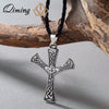 QIMING Algiz Rune Pendant Elhaz Amulet Nordic Viking jewelry Scandinavia Norse Pagan Protection talisman Celtic Jewelry