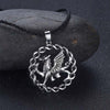 QIMING Border Pewter Heraldic Cryptid Creature Pendant Necklace For Women Men Jewelry Viking Amulet Necklaces