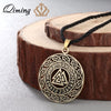 QIMING Celtic Infinity Knots Runes Runic Norse Jewelry Puck Necklace Valknut Vikings Wikinger Charm Pendant Necklace