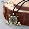 QIMING Cletic Axes Necklace Women Shield Viking Cross Gladiator Medieval Pewter Pendant Gold Cross Necklace Men Jewelry