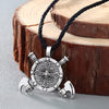 QIMING Cletic Axes Necklace Women Shield Viking Cross Gladiator Medieval Pewter Pendant Gold Cross Necklace Men Jewelry