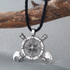 QIMING Cletic Axes Necklace Women Shield Viking Cross Gladiator Medieval Pewter Pendant Gold Cross Necklace Men Jewelry