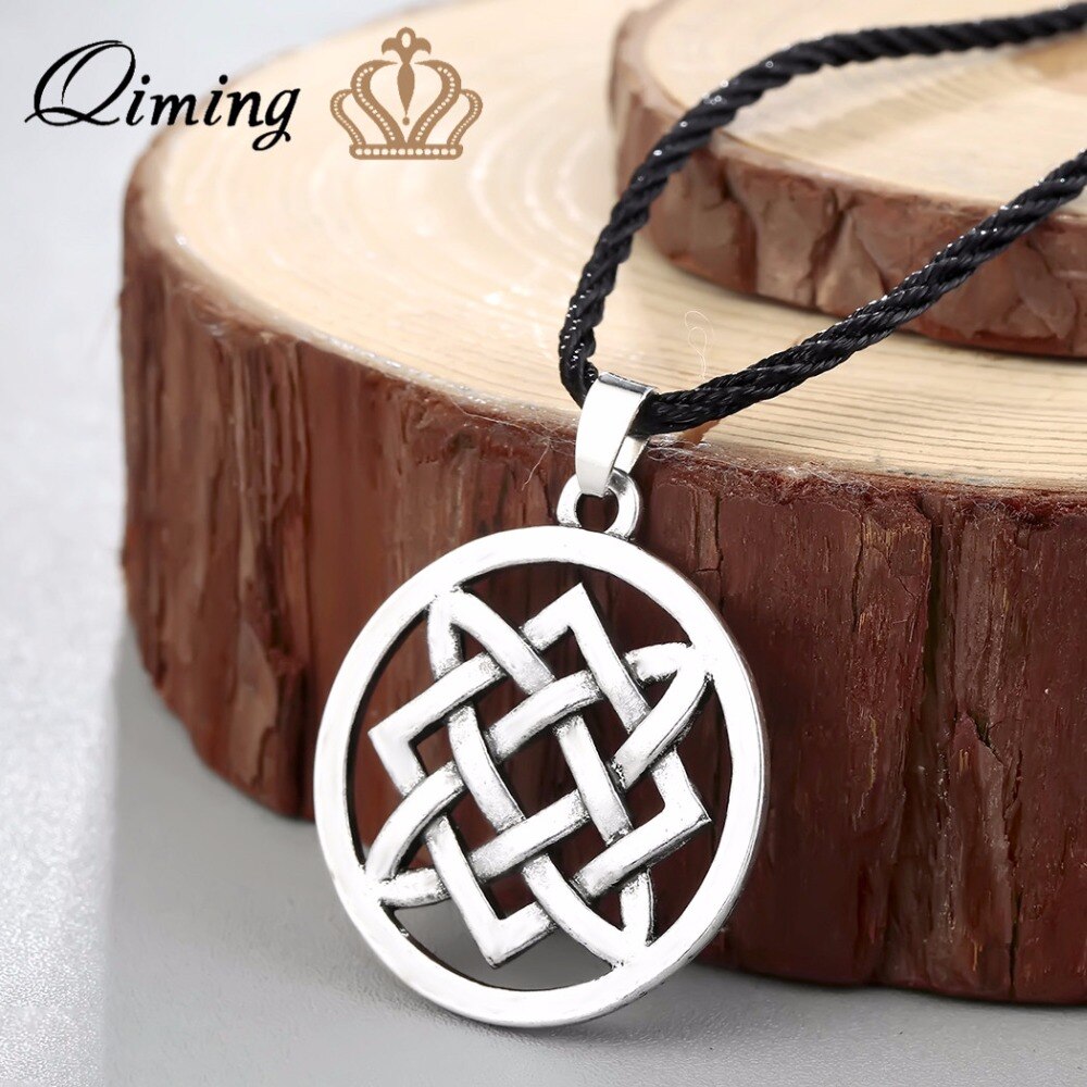 QIMING Cletic Lada Star Necklace Men Slavic Jewelry Necklace Slavic Amulet Women Necklace Amulet American Vintage Necklace