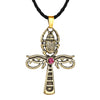 QIMING Egyptian Ankh Cross Pendant Necklace Women Men Horus Eye And Scarab Jewelry Women Men Neckalce Gifts