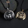 QIMING Gothic Scarab Necklace Evil Eyes Eye Of Horus Egyptian Insect Beetle Wadjet Ancient Amulet Protection Viking Jewelry