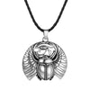 QIMING Gothic Scarab Necklace Evil Eyes Eye Of Horus Egyptian Insect Beetle Wadjet Ancient Amulet Protection Viking Jewelry