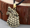 QIMING Harajuku Style Slavic Women Necklace Jewelry Amulet Wolf Totem Kolovrat Charm Vintage Amulets Men's Valknut Pendant Gift