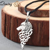 QIMING Harajuku Style Slavic Women Necklace Jewelry Amulet Wolf Totem Kolovrat Charm Vintage Amulets Men's Valknut Pendant Gift