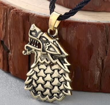 QIMING Harajuku Style Slavic Women Necklace Jewelry Amulet Wolf Totem Kolovrat Charm Vintage Amulets Men's Valknut Pendant Gift