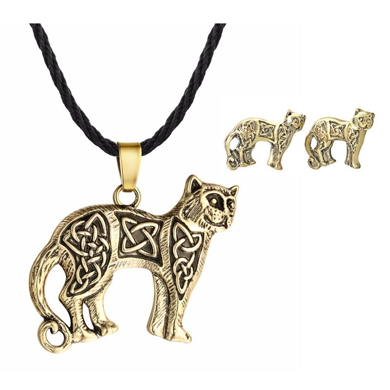 QIMING Harajuku Style Slavic Women Necklace Jewelry Amulet Wolf Totem Kolovrat Charm Vintage Amulets Men's Valknut Pendant Gift