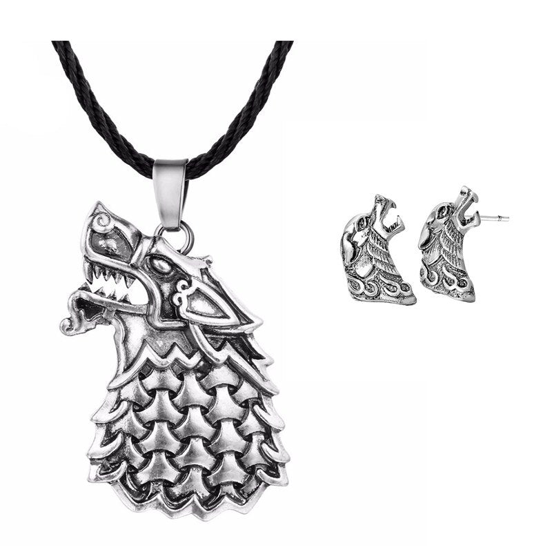 QIMING Harajuku Style Slavic Women Necklace Jewelry Amulet Wolf Totem Kolovrat Charm Vintage Amulets Men's Valknut Pendant Gift