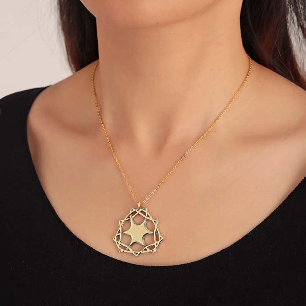 QIMING Jordan Star Pendant Necklace For Women Viking Slavic Amulet Vintage Punk Retro Necklaces Collier Men Jewelry