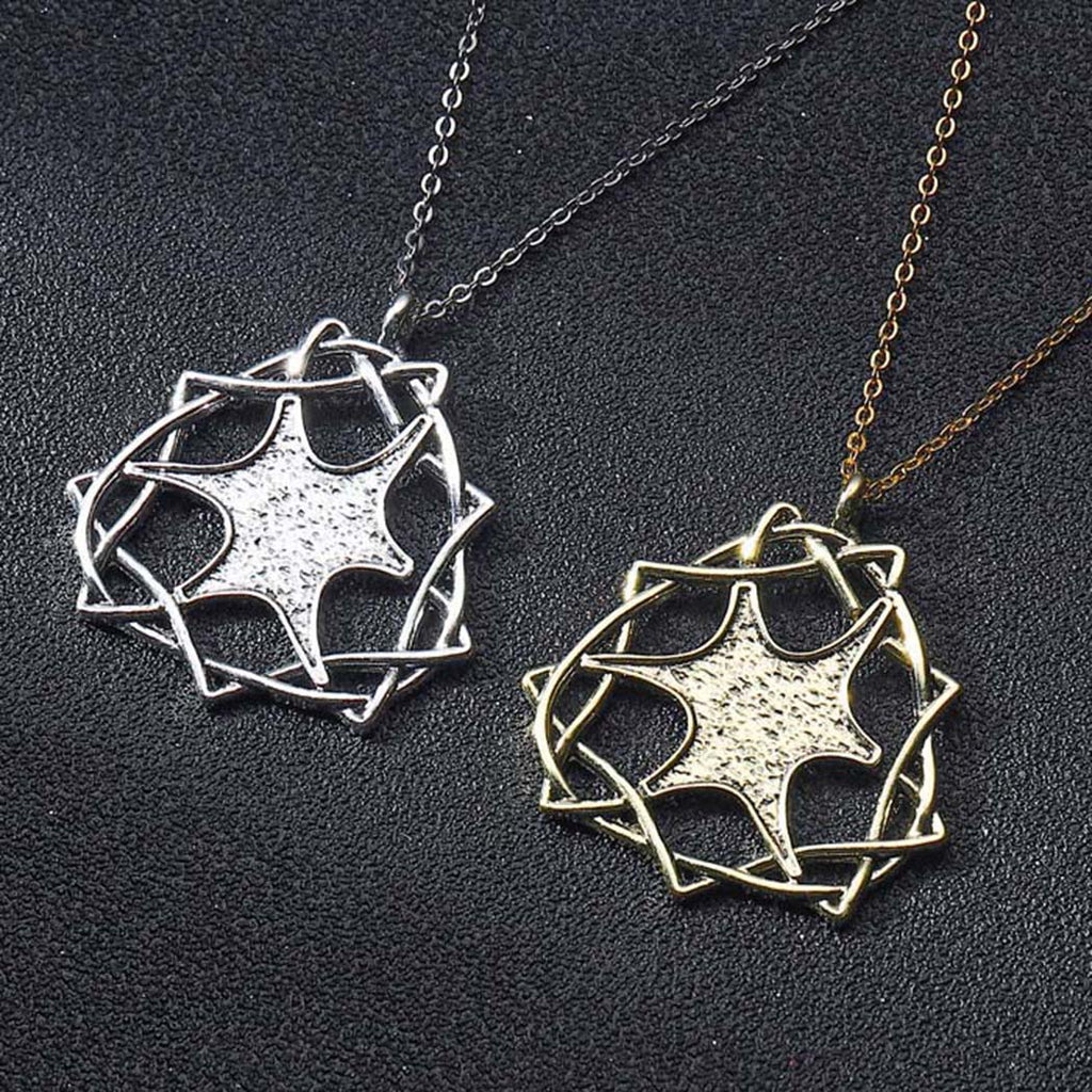QIMING Jordan Star Pendant Necklace For Women Viking Slavic Amulet Vintage Punk Retro Necklaces Collier Men Jewelry