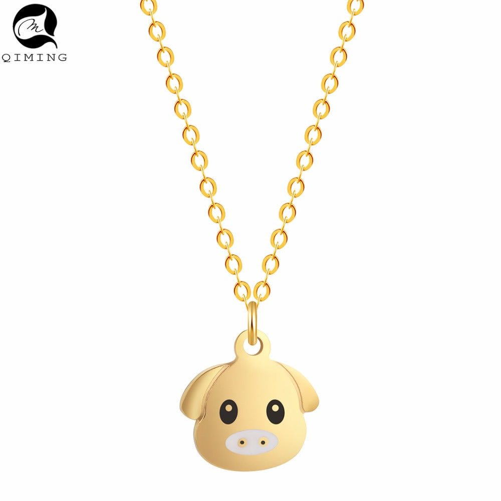 Cute Animal Pendant Cartoon Little White Rabbit Hold Carrot Choker Chain Necklaces&Pendants Valentine Gift DropShipping
