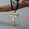 QIMING Mjolnir Vintage Statement Necklace Women Axe of Peru Thor's Hammer Mjollnir Viking Scandinavian Pendant Men Jewelry