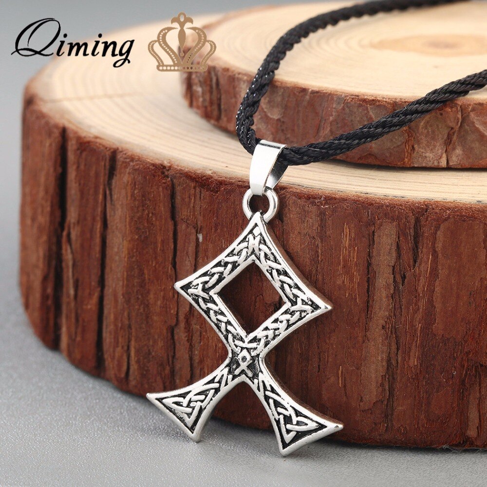 QIMING Odal Rune Pendant Amulet Nordic Viking Jewelry Men Necklace Scandinavia Norse Pagan Talisman Celtic jewelry knot