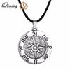 QIMING Sailor's Wind Rose Pendant Necklace Men Sailor Viking Jewelry Compass Necklace Seaman Pendant Gift Women Mariner