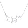 QIMING Serotonin Molecule With Flower Pendant Necklace For Women Chemistry Science  Jewelry Geometric Necklace Gift
