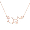 QIMING Serotonin Molecule With Flower Pendant Necklace For Women Chemistry Science  Jewelry Geometric Necklace Gift