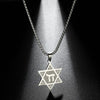 QIMING  Star Of David Pendant Necklace Men Women Hexagram Chai Jewish Dainty Jewelry Stainless Steel Necklace Chokers Gift