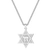 QIMING  Star Of David Pendant Necklace Men Women Hexagram Chai Jewish Dainty Jewelry Stainless Steel Necklace Chokers Gift