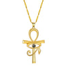 QIMING The Eye Of Horus Ankh Women Men Necklace Evil Eye Cross Gold Silver Ancient Egyptian Amulet Crucifix Necklaces Gift