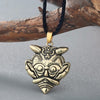 QIMING The Mask Of Loki charms Mask Of Odin Amulet Necklace Men Scandinavian Norse Viking Jewelry Women Replica Borre Mideval