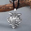 QIMING The Mask Of Loki charms Mask Of Odin Amulet Necklace Men Scandinavian Norse Viking Jewelry Women Replica Borre Mideval