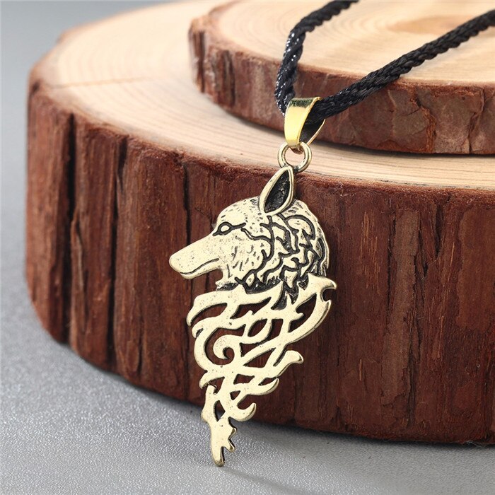 QIMING Valknut Double Side Viking Slavic talisman Knot Celtic Dragon Pendant Necklace Talisman Charm Vintage Men Necklace